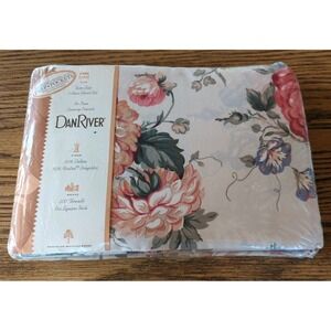 New NIP Vintage DAN RIVER Floral & Cream Twin Sheet Set Extra Deep Pockets